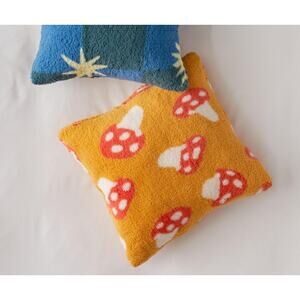 SALE Urban Outfitters Amped Fleece Overstuffed Throw Pillow NEW Mushroom